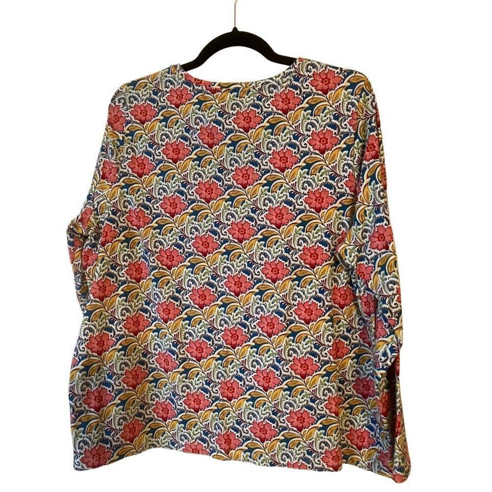 Talbots LS Floral Top 2X - Picture 3 of 7